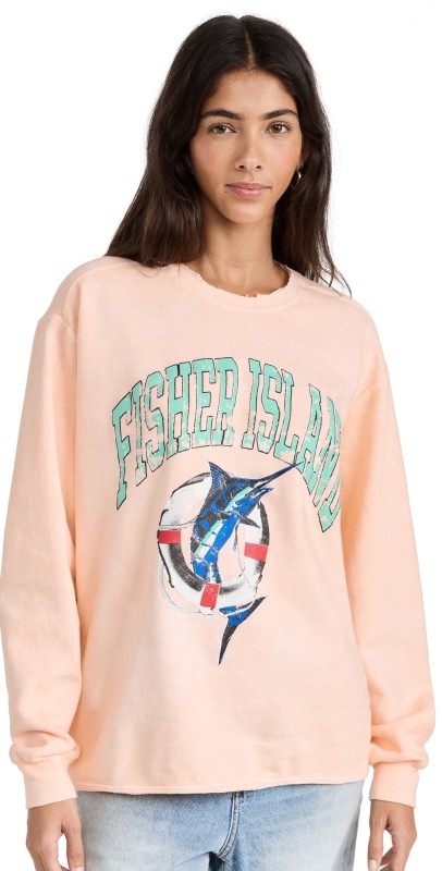 Firstport Fisher Island Weathered Crew Sweatshirt Creamsicle