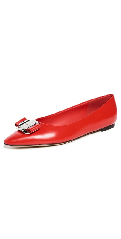 FERRAGAMO Zea Flats Flame Red