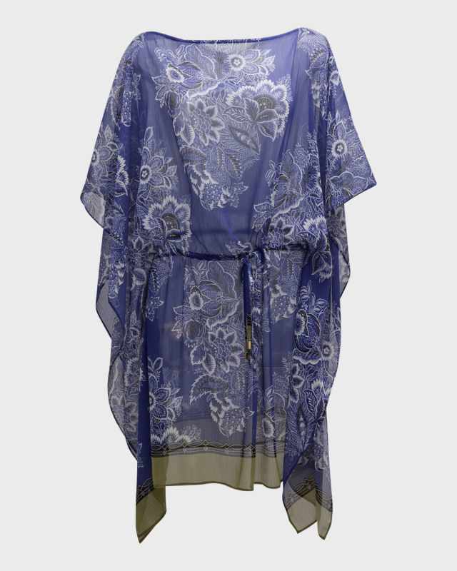 Floral-Print Mini Dress Coverup