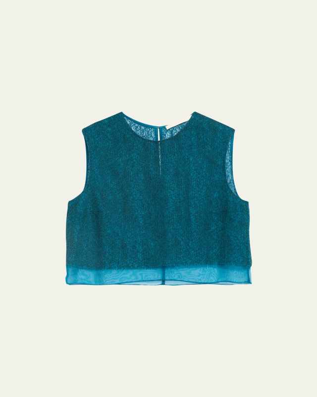 Lace Organza Underlay Crop Top