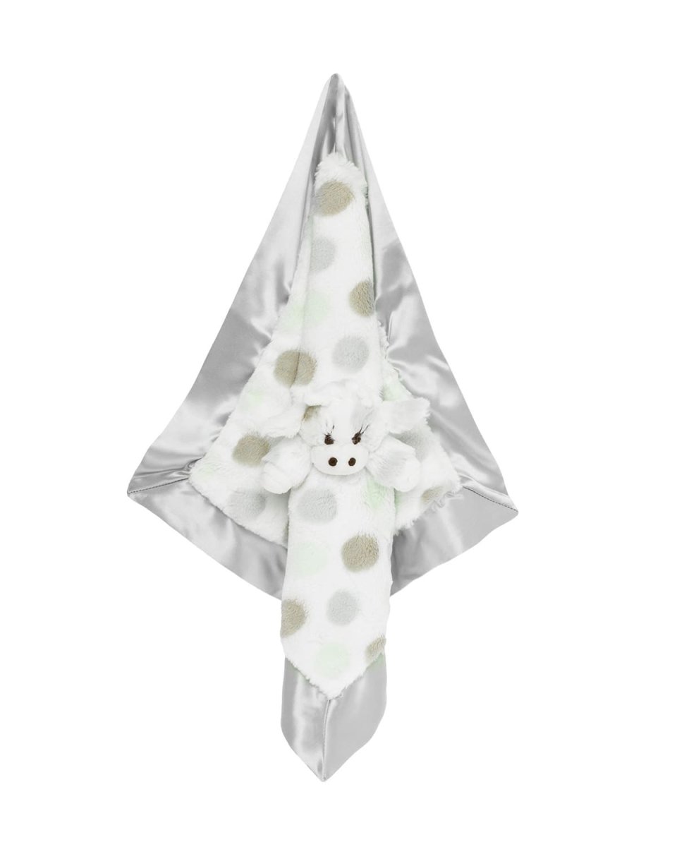 Little Giraffe Dotted Plush Baby Blanky, Silver
