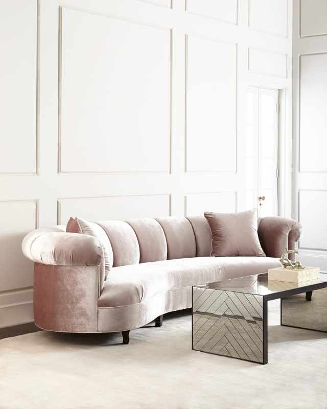 Audrey Channel-Tufted Sofa, 123"
