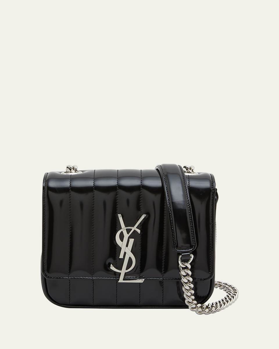 Vicky Small YSL Crossbody Bag in Quilted Spazzolato Leather