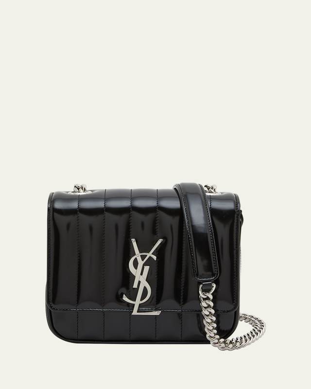Vicky Small YSL Crossbody Bag in Quilted Spazzolato Leather