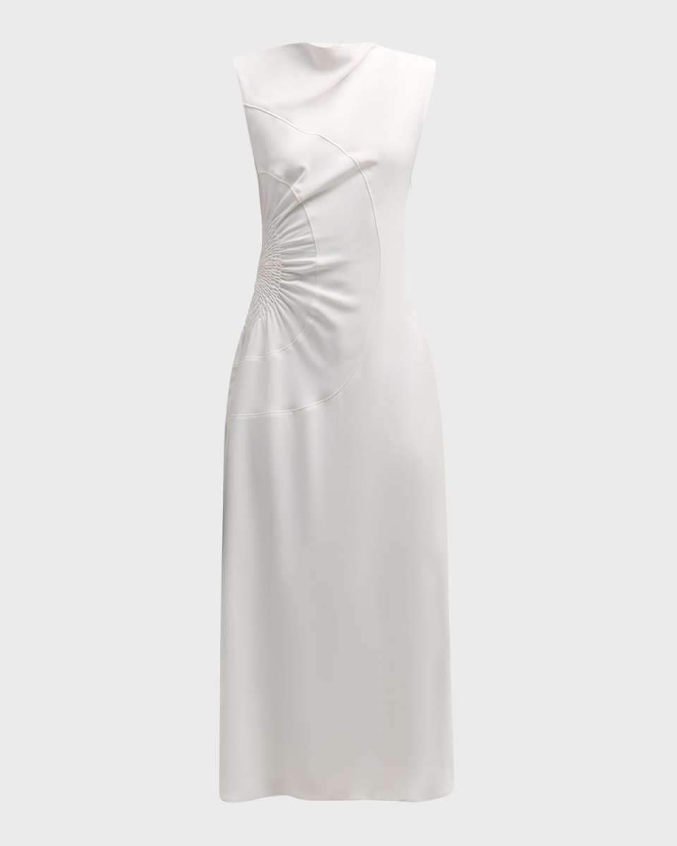 Kaia Gathered Sleeveless Midi Dress
