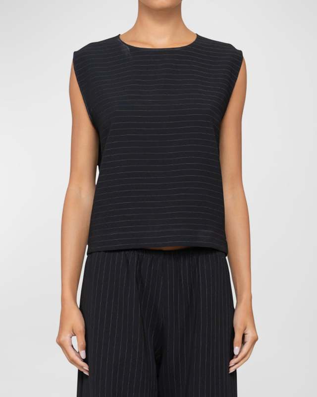 Arielle Striped Sleeveless Blouse