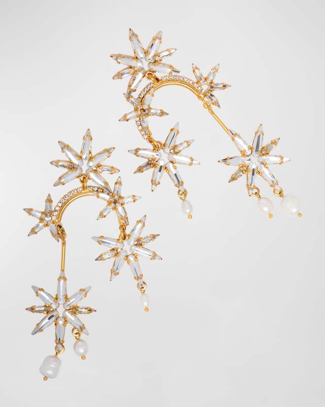 Starlena Crystal and Pearl Earrings