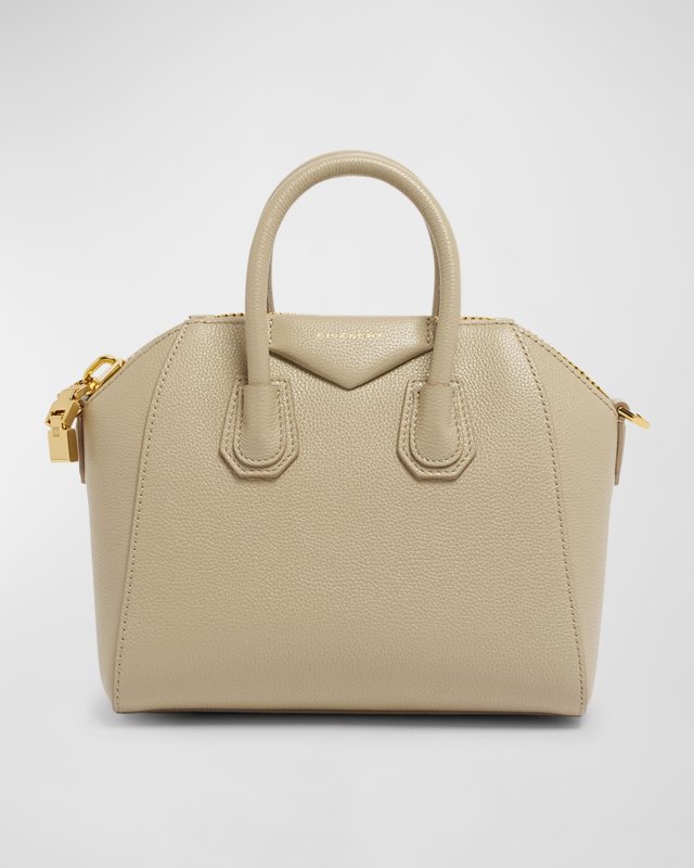 Antigona Mini Top-Handle Bag in Grained Leather