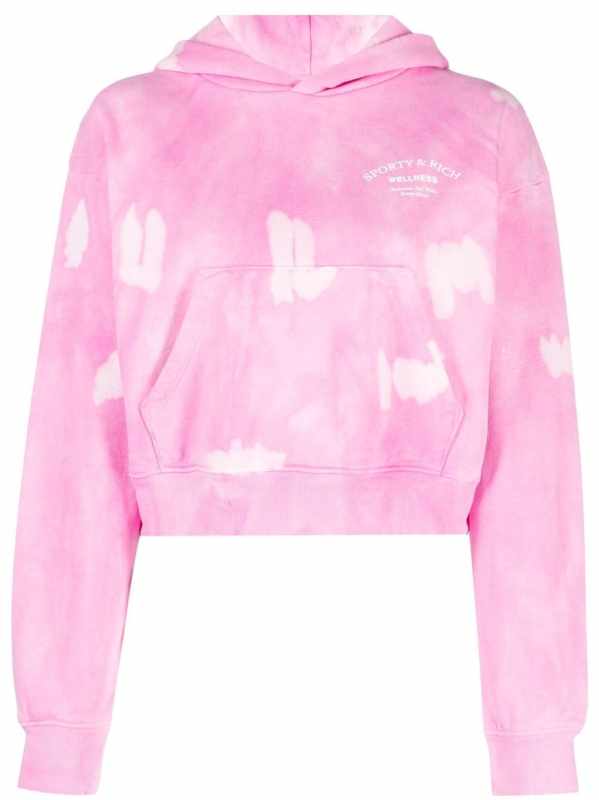 Wellness tie-dye cotton hoodie