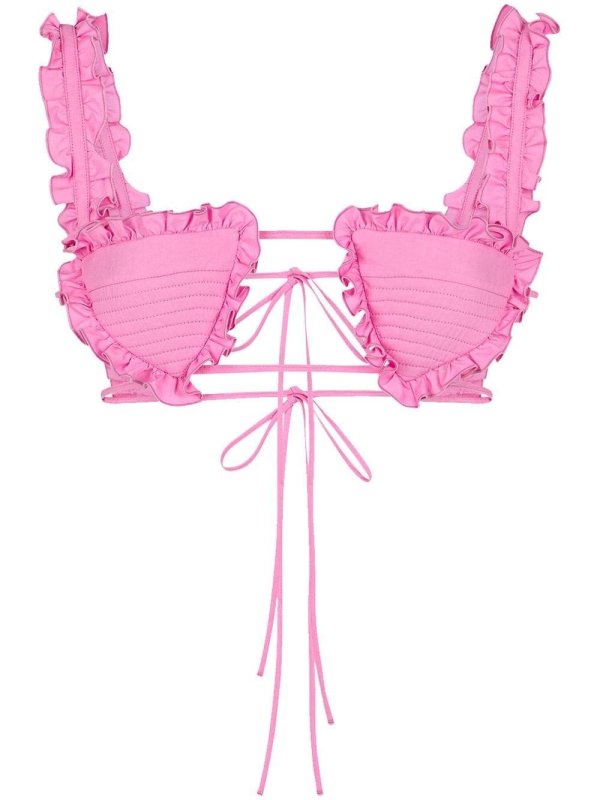 ruffle trim bra top