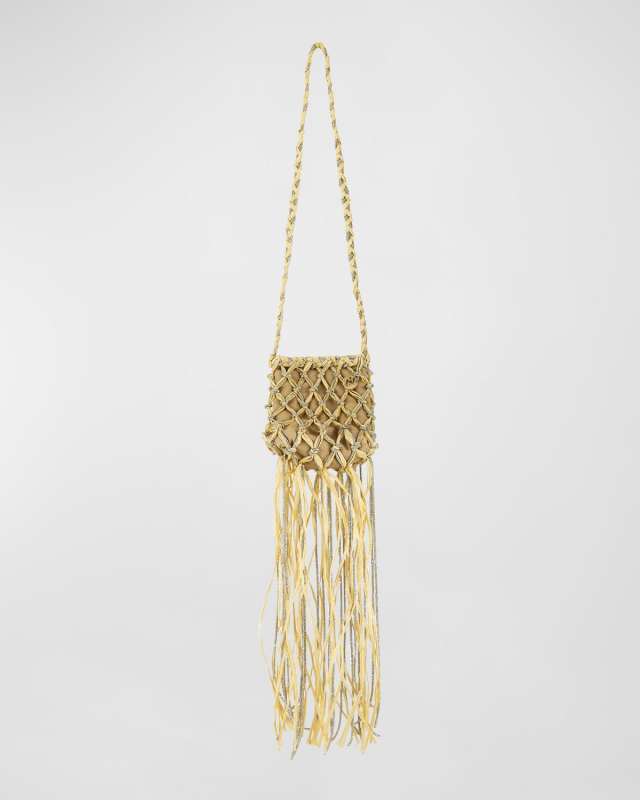 Aloha Net Fringe Embellished Crossbody Bag