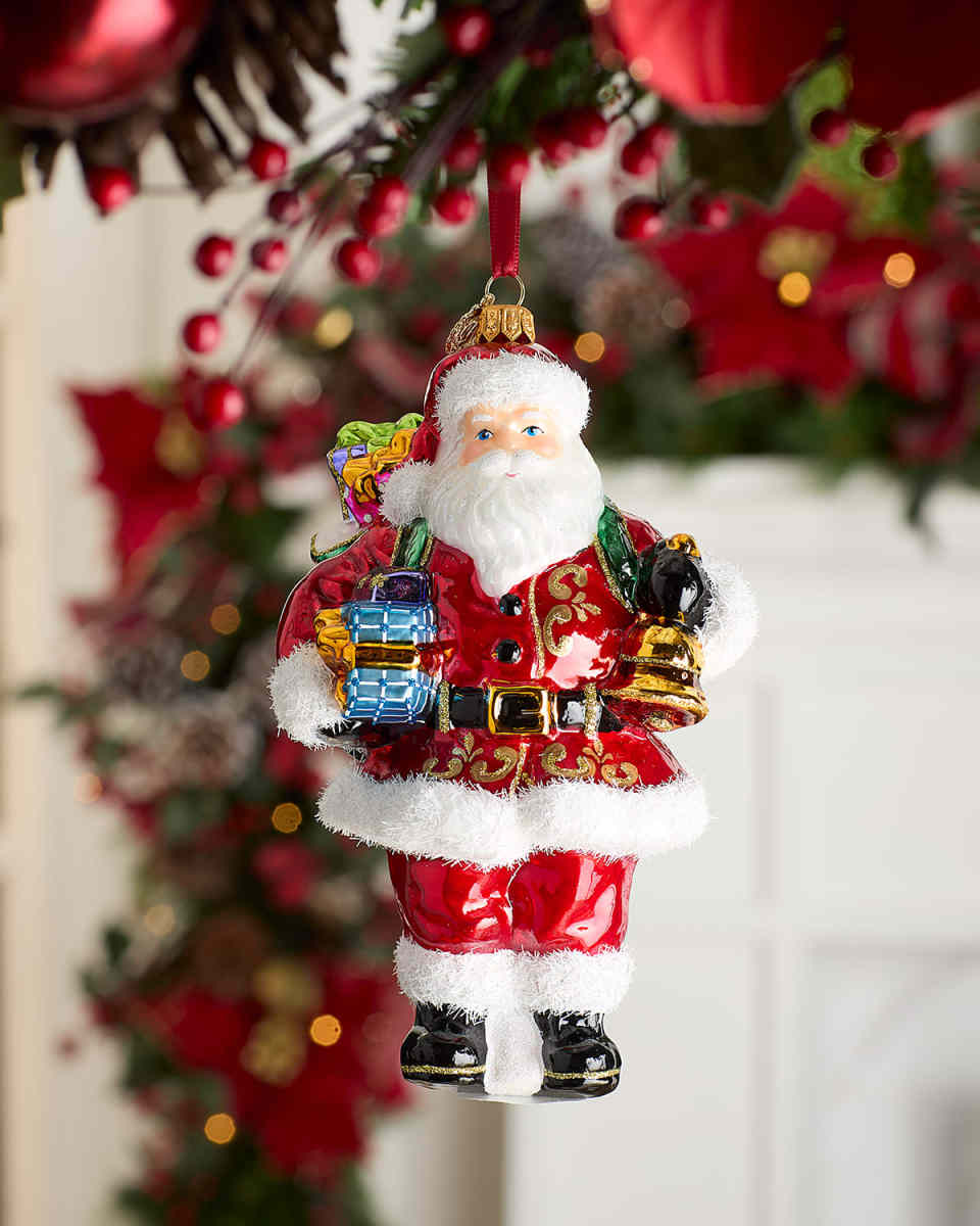 Santa with Sack on His Back Christmas Ornament