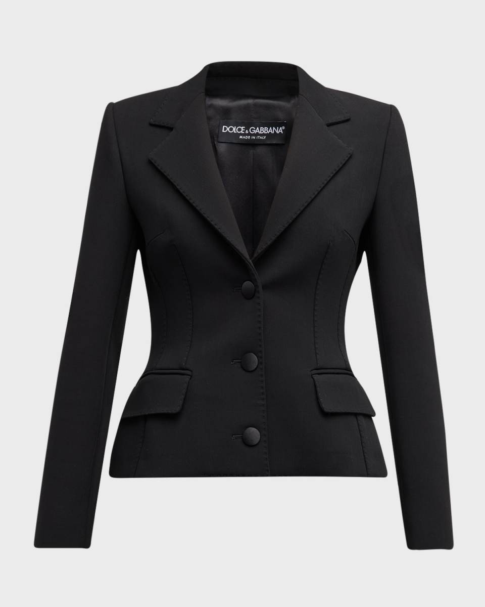 Topstitch Structured Single-Breasted Jacket