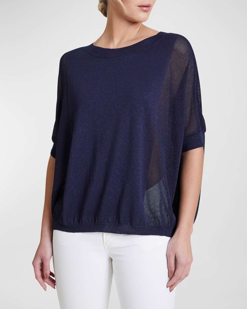 Levi Dolman-Sleeve Mesh Knit Sweat