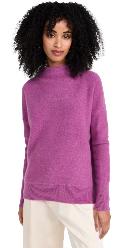 Vince Funnel Neck Cashmere Pullover Dewberry