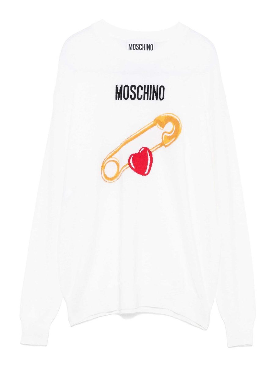 Moschino Pull Col Bateau - Blanc