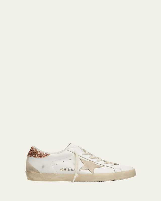 Superstar Leather Glitter Low-Top Sneakers