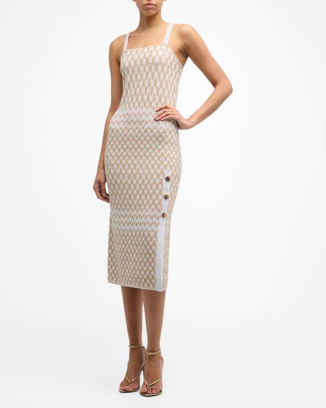 Sleeveless Intarsia Midi Tank Dress