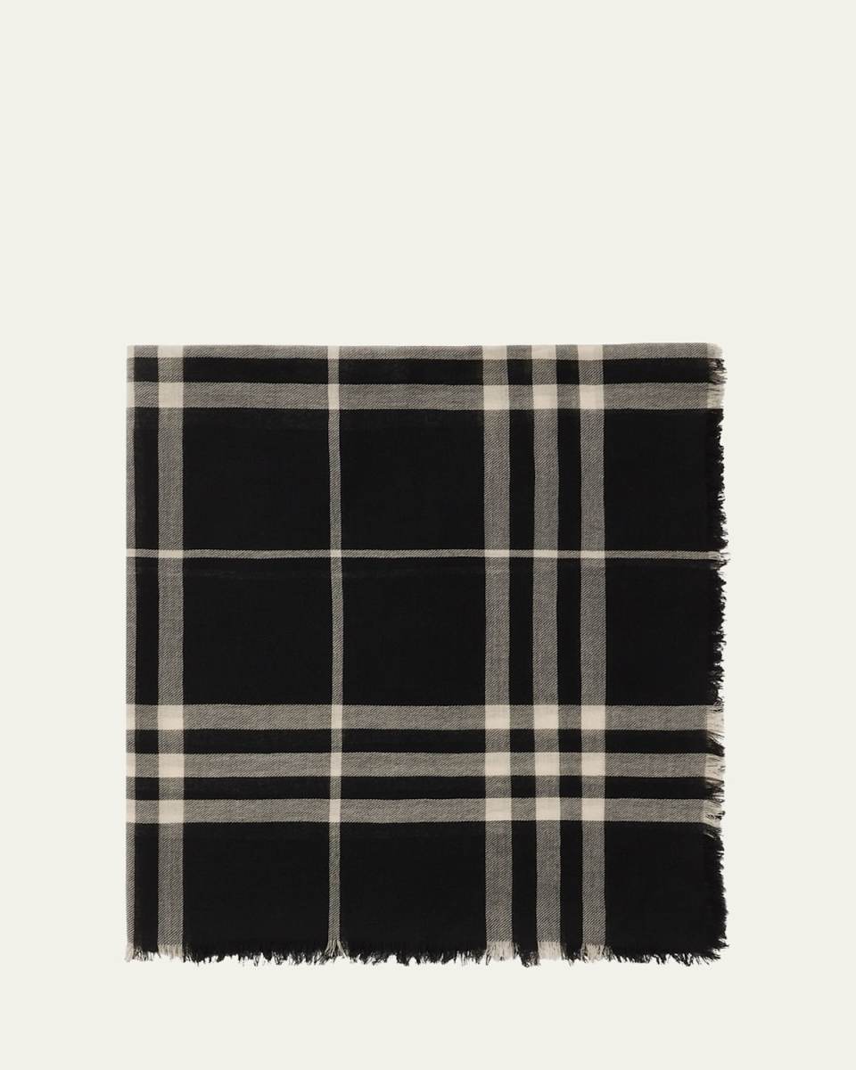 Giant Check Wool Scarf