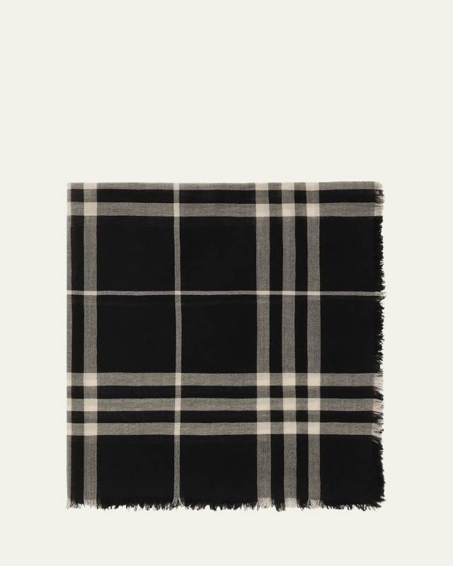 Giant Check Wool Scarf