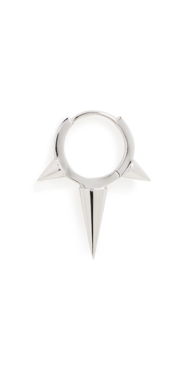 Maria Tash 14k 8mm Triple Long Spike Clicker White Gold
