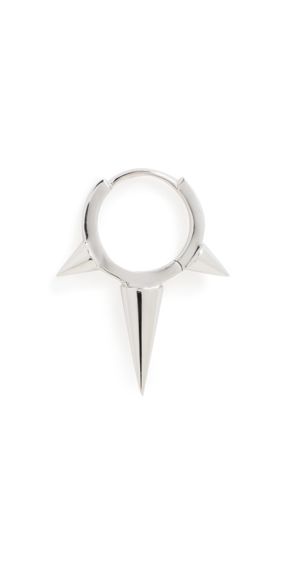 Maria Tash 14k 8mm Triple Long Spike Clicker White Gold