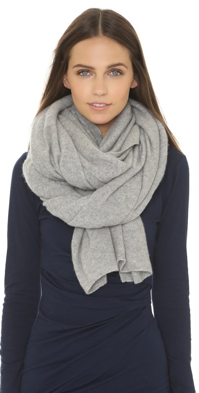 White + Warren Cashmere Travel Wrap Scarf Deep Navy