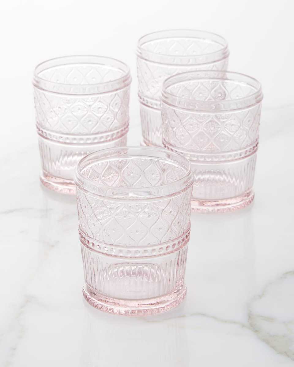 Pink Claro Double Old-Fashioned Glasses, Set of 4