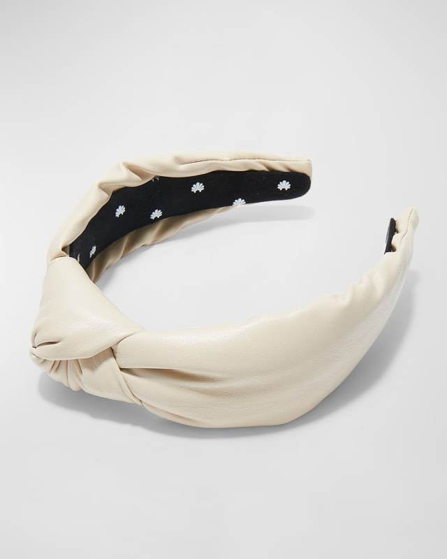 Knotted Faux Leather Headband