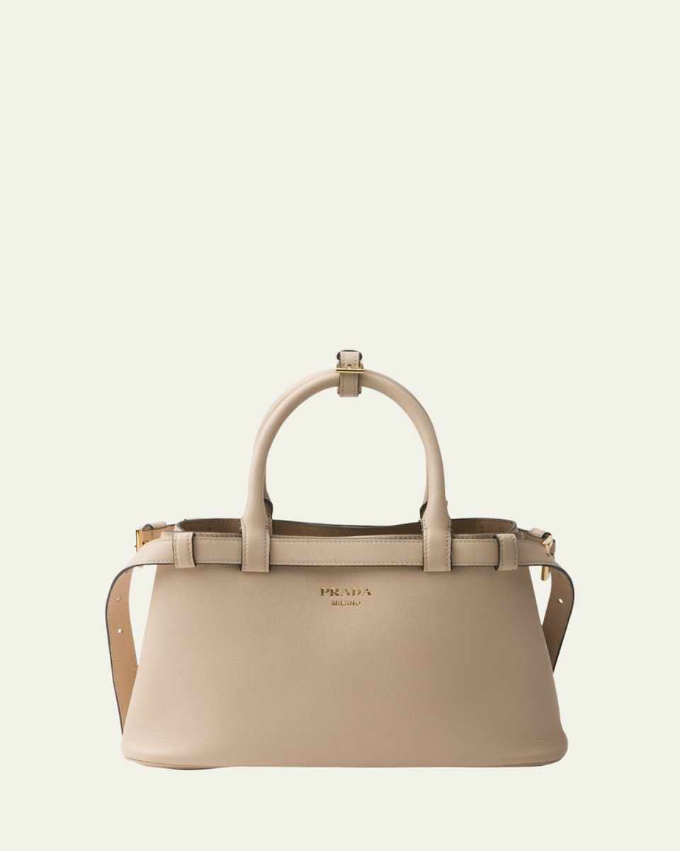 Small Grain Leather Top-Handle Bag