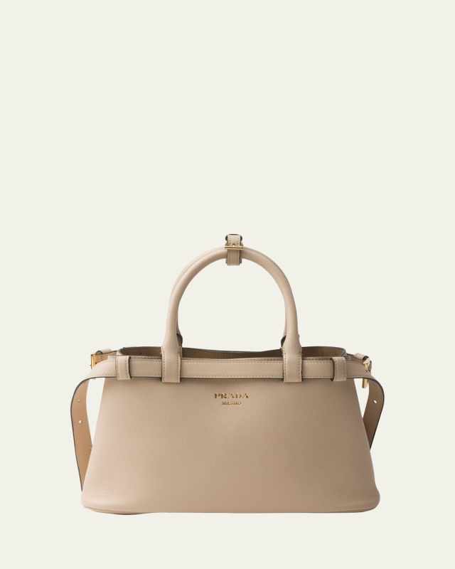 Small Grain Leather Top-Handle Bag