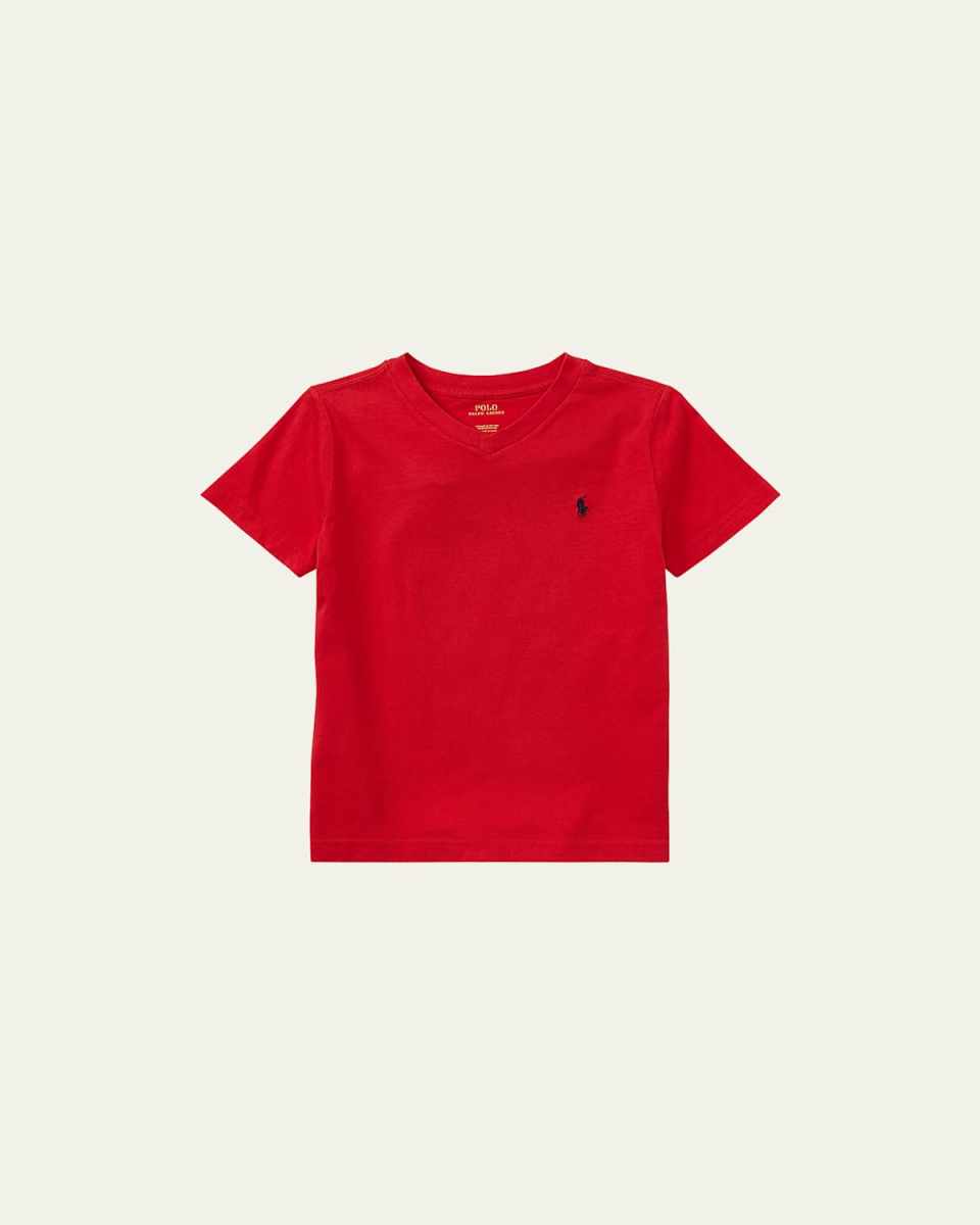 Boy's Cotton Jersey V-Neck Tee, Size 2-4