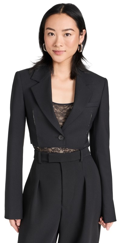 Monse Cropped Slashed Jacket Black