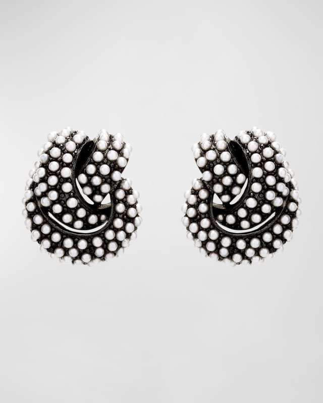 Pave Knot Earrings