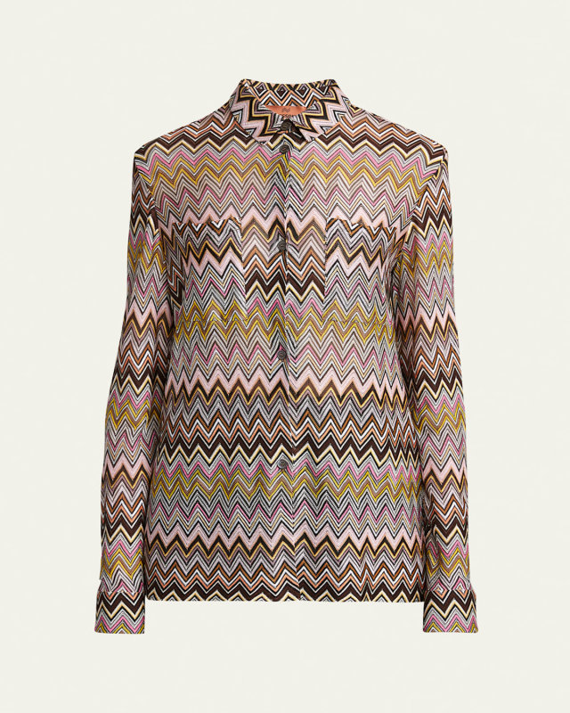 Chevron Button Down Blouse