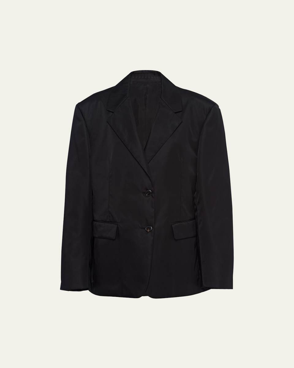 Re-Nylon Single-Breasted Jacket with Mini Pouch