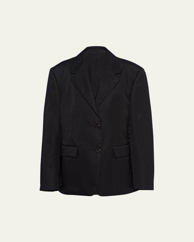 Re-Nylon Single-Breasted Jacket with Mini Pouch