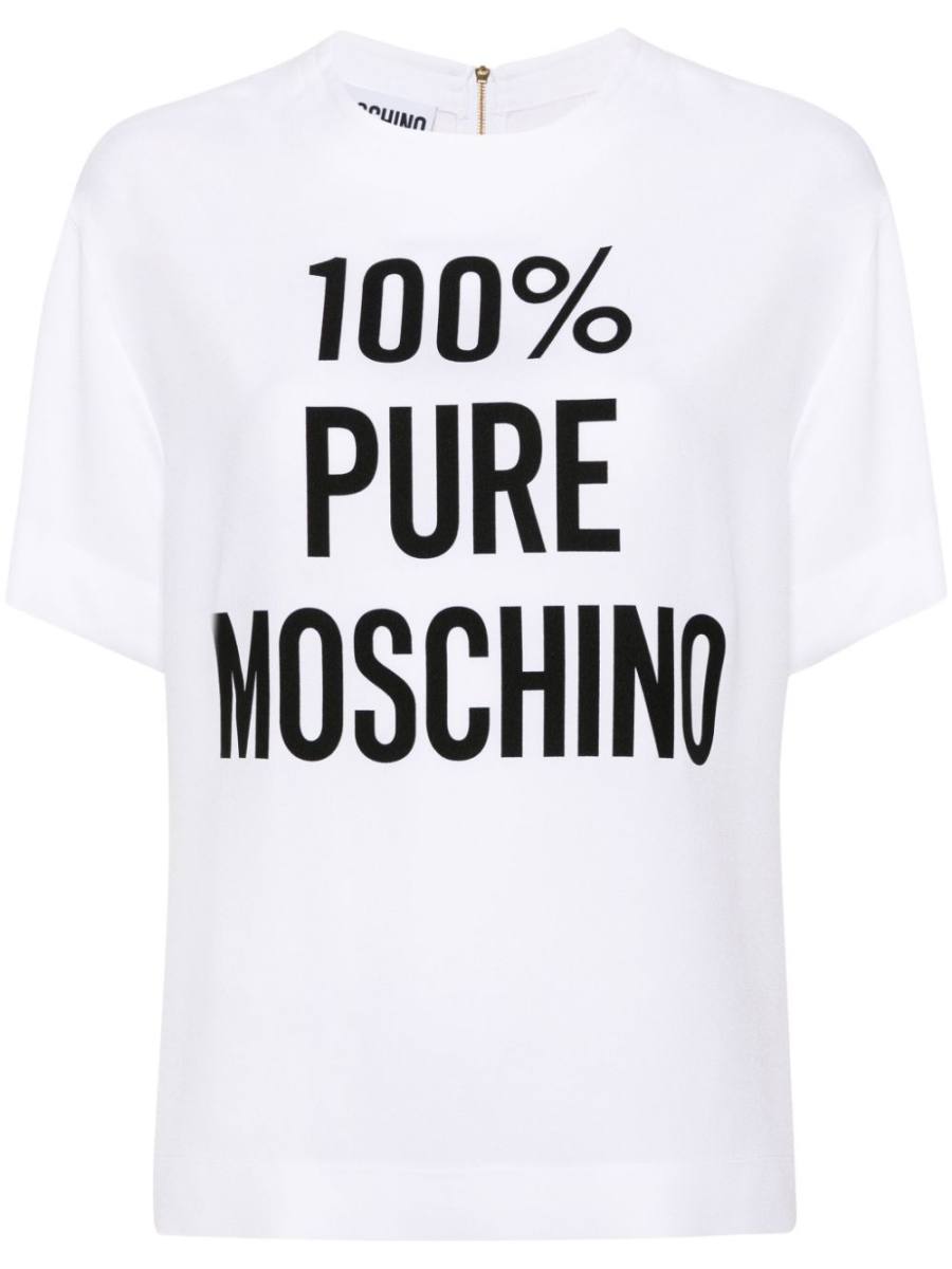 slogan-print blouse