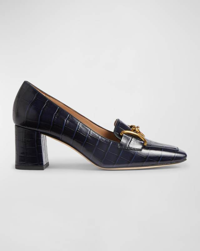 Samantha Croco Chain Loafer Pumps