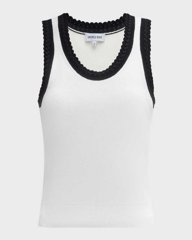 Sandra Contrast-Trim Tank Top