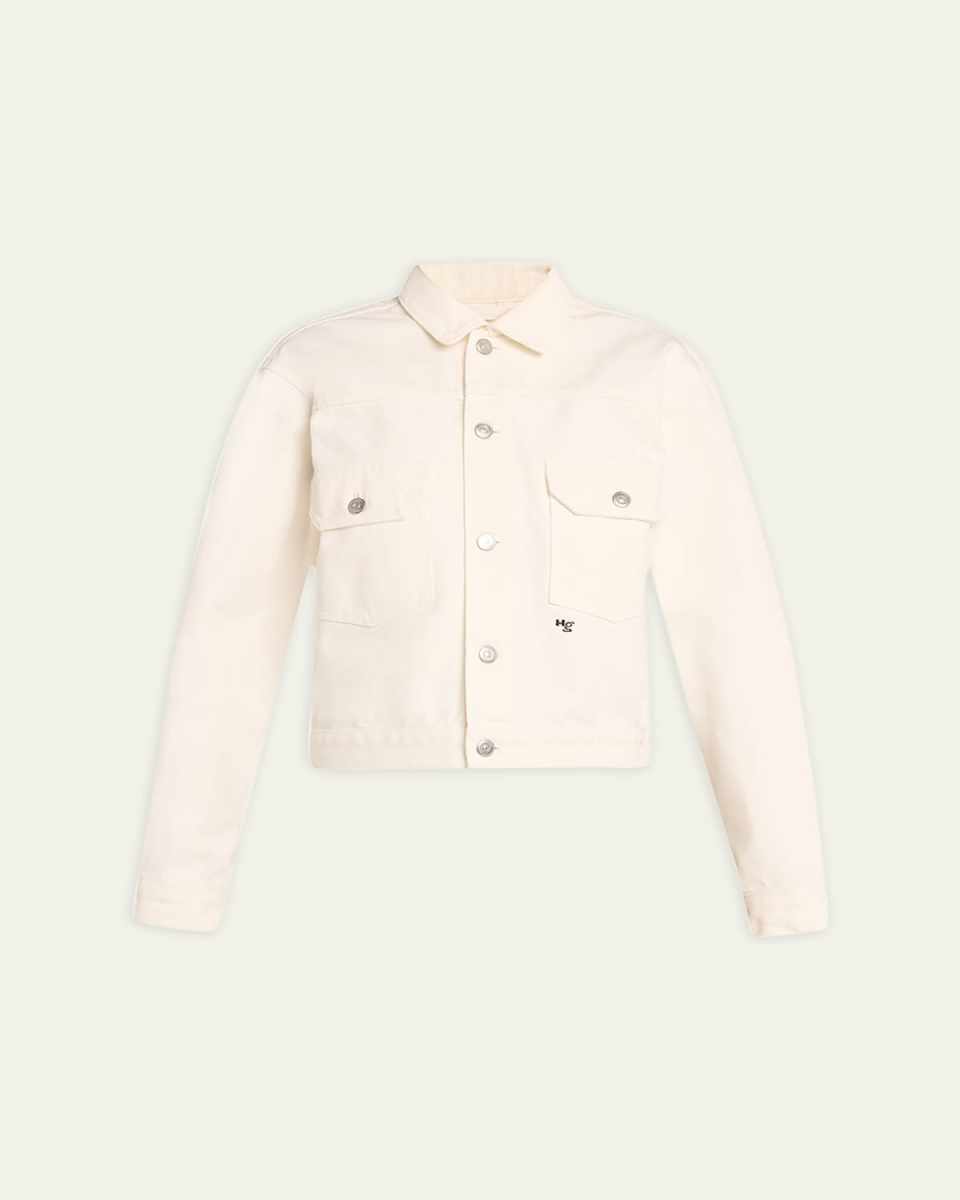 Washed Denim Cropped Jacket
