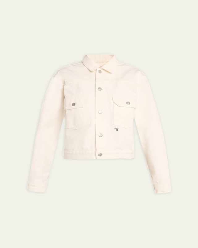 Washed Denim Cropped Jacket