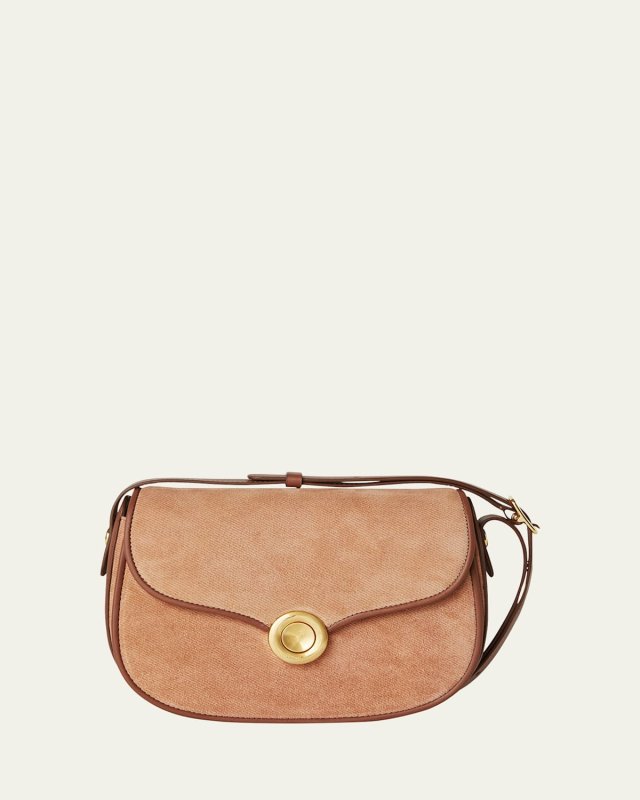 Ghiera Small Pinstripe Suede Crossbody Bag