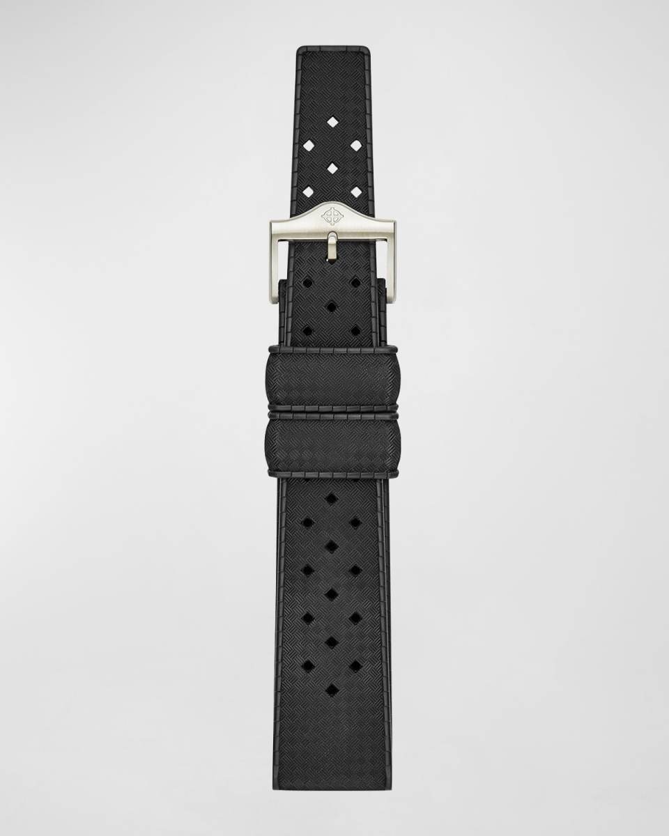 Men's Black Rubber Watch Strap, 20mm