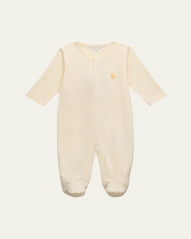 Girl's Premier Duckling Hand Embroidered Footie, Size Newborn-6