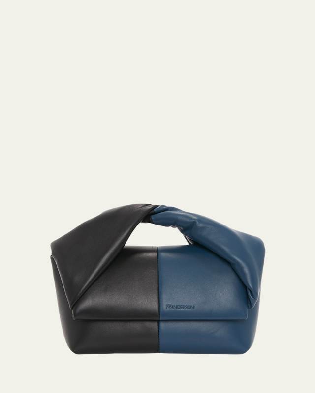 Twister Midi Bicolor Leather Top-Handle Bag