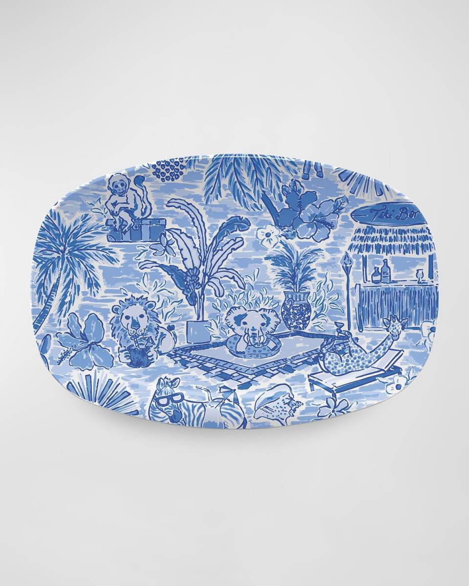 Animal Vacay Blue Platter