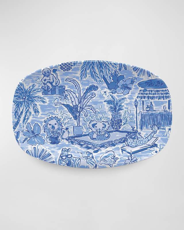 Animal Vacay Blue Platter