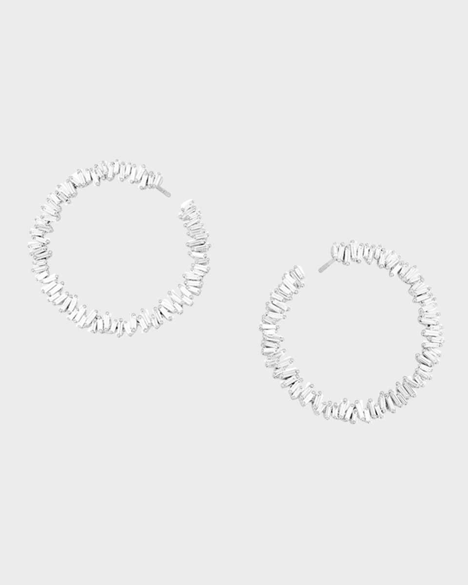 18k Rose Gold Diamond Baguette Spiral Earrings