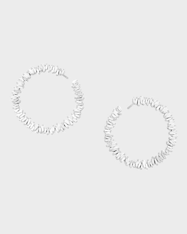 18k Rose Gold Diamond Baguette Spiral Earrings
